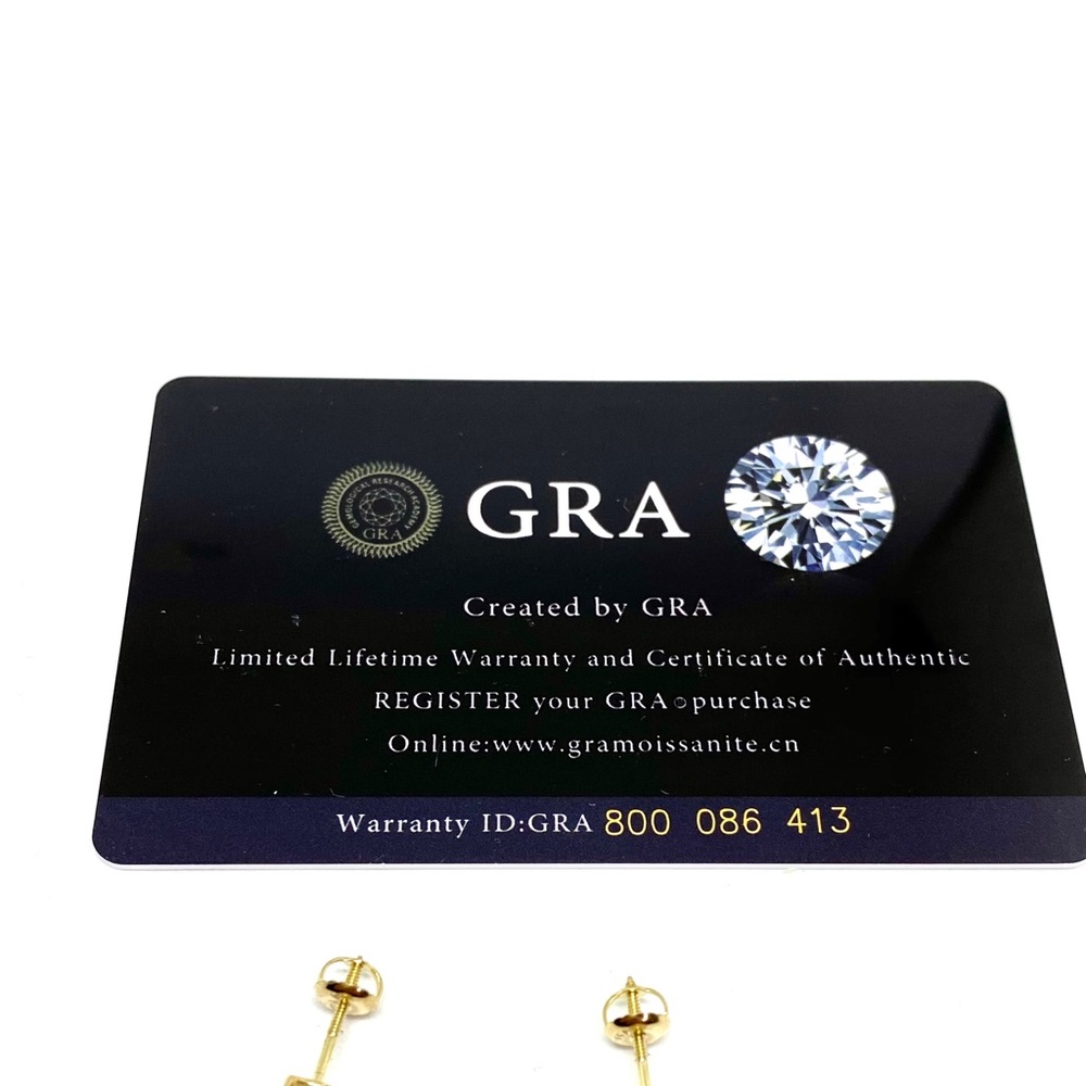 Diamonds 2 ct stud earring D color vvs mossanite - Picture 4 of 16